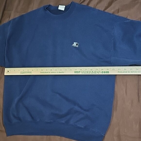 Vintage STARTER Embroidered Essentials Crewneck Sweater Sweatshirt Blue Size XL - Picture 4 of 6